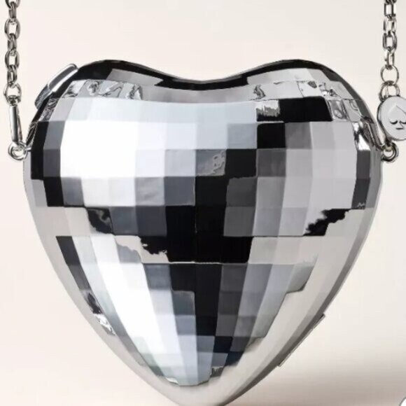 Kate Spade New York x Target Silver Disco Heart Crossbody Bag