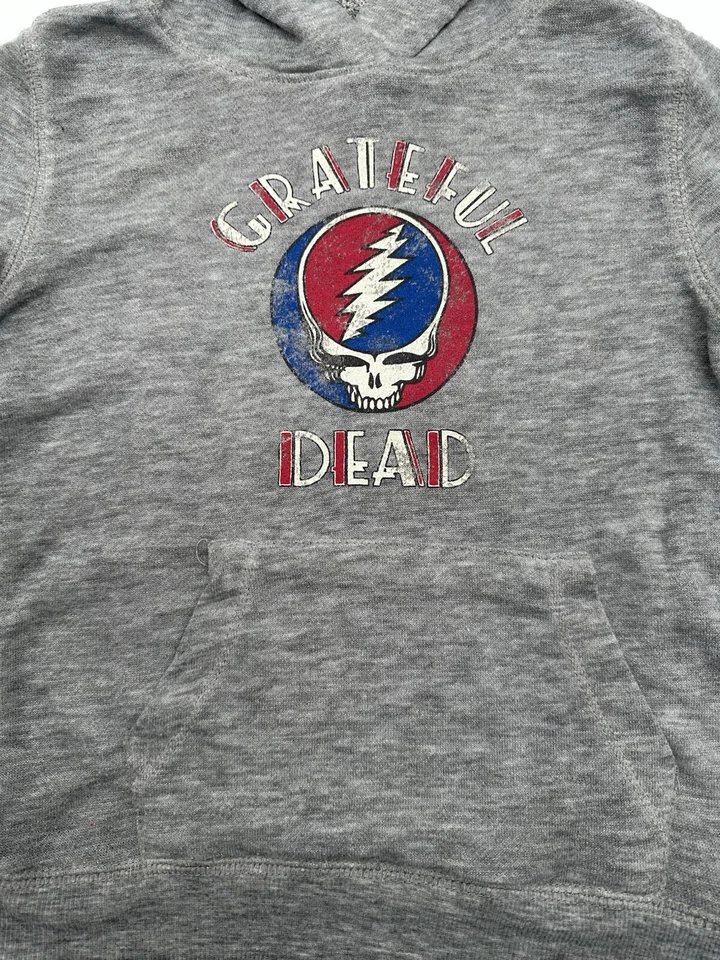 Sudadera comida chatarra niños pequeños talla 4 gris Grateful Dead hippy sudadera con capucha 1987 Foto 2 de 4
