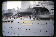 USNS Hugh Gaffey Troop Passenger Ship at Japan in 1950's, Kodachrome Slide i30b