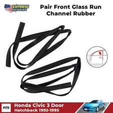 Glass Run Channel Rubber Weatherstrip Set 2 Fits Honda Civic EG EH 3D 1992-95 