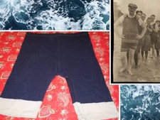 Antique Bathing Suit Mens Wool Vintage Swim Trunks circa 1920s 1930s Swimsuit