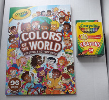 2 NEW Crayola COLORS OF THE WORLD coloring  activity book  24 ct crayons