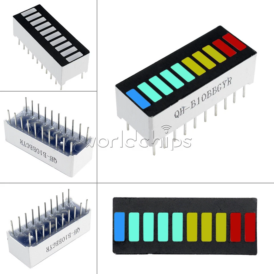 5PCS 10 Segment Colorful LED BAR Graph Indicator DIP Red Green Blue Yellow - Image 2 of 4
