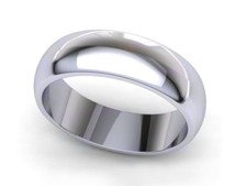 6mm Polished Dome Comfort Fit Wedding Band Ring Solid 950 Platinum Size 9.5