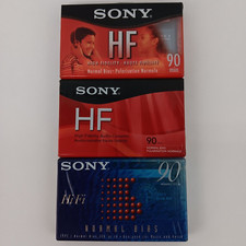 Lot of 3 Sony HF 90 Normal Bias Blank Audio Cassette Tapes NEW Sealed