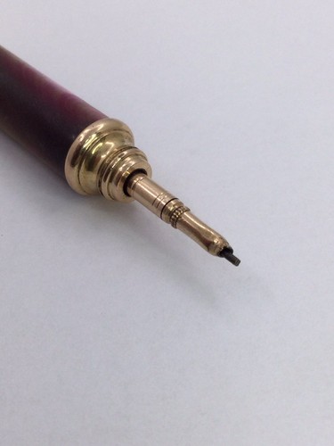 VICTORIAN MECHANICAL PENCIL GOLD FILLED - ROSE COLOR M.O.P. (I1354) - Picture 4 of 12