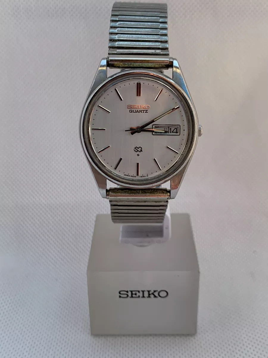 Seiko SQ Quartz 8223 8019 Vintage Rare Wrist Watch Japan Date Day Water Resistan