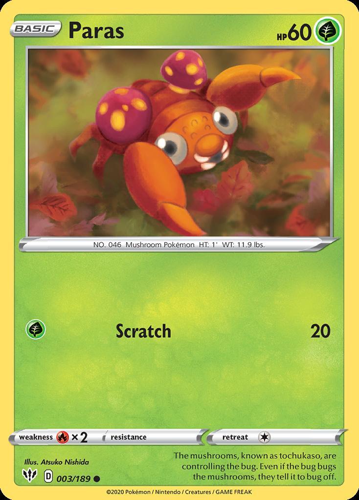 Pokemon Paras (3/235) Darkness Ablaze LP REVERSE HOLO