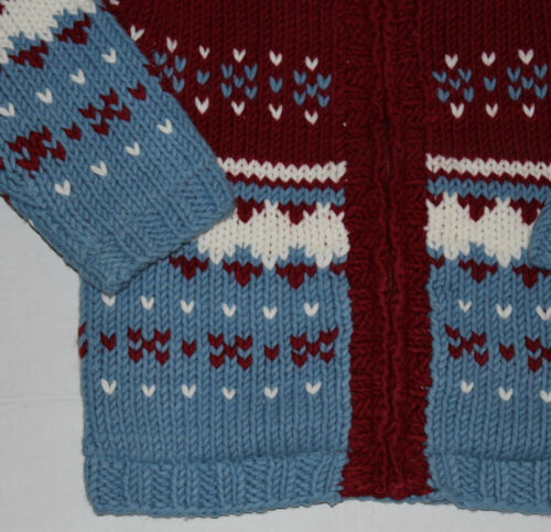 5 NWT Gap Red Blue Fair Isle Holiday Knit SWEATER Hooded Boys - Picture 3 of 3