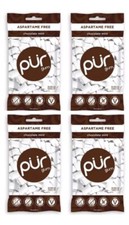 PUR Xylitol Chewing Gum CHOCOLATE MINT 55 Pieces, 4 Pack Sugarless Vegan Pure