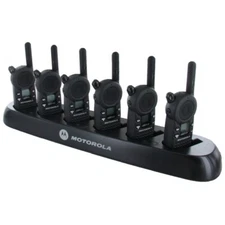 Motorola CLS1410 UHF Radios Walkie Talkies with 6 Multi Charger