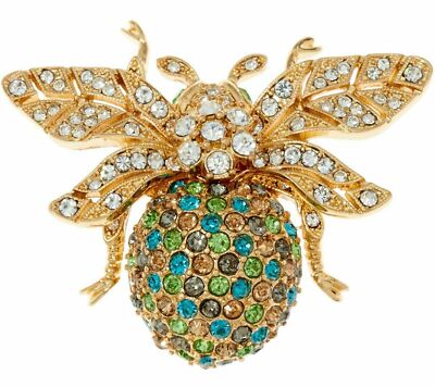 CINER FOR JOAN RIVERS PRIVATE COLLECTION COLORFUL PAVE BEE PIN NEW IN BOX