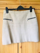 Mini jupe en daim beige camel SANDRO Jonane taille 3 PRIX CONSEILLÉ 290€