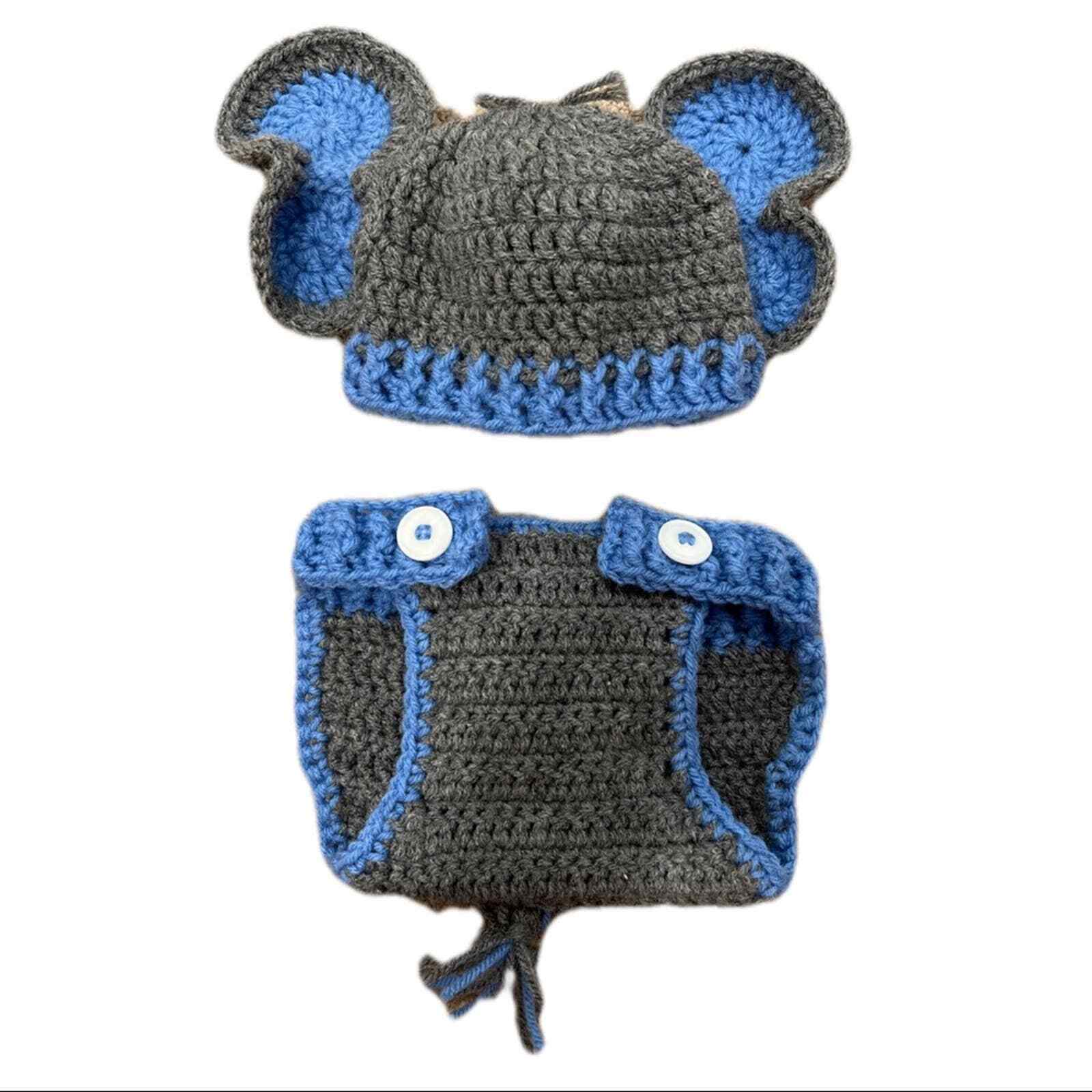 Newborn Baby Spring new work Max 86% OFF Elephant Hat Cover and Diaper Crochet