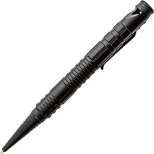 Schrade Survival Tactical Pen SCPEN4BK 5 7/8" closed. 6 3/8" opened with cap on.