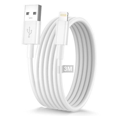 3m Ladekabel für iPhone 7 8 X XR XS 11 12 13 14 Pro Max iPad iPod Daten Kabel