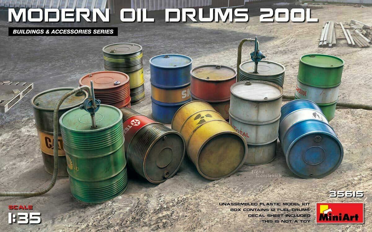 MINIART 1:35 ACCESSORI PER DIORAMA MODERN OIL DRUM 200L ART 35615