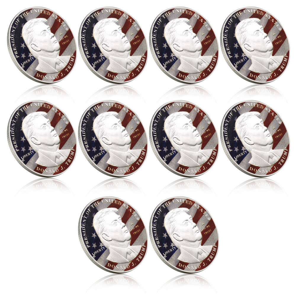 10pcs President of The United States Donald Trump Challenge Coin Ornament Medal