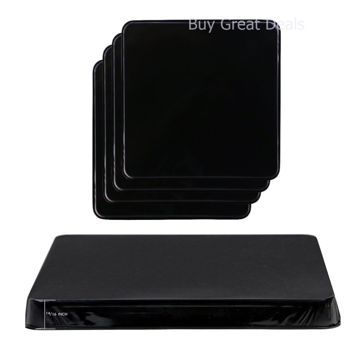 Set of 4 Black New Stove Top Gas Burner Covers Square Kitchen Home eBay