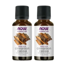 2 x NOW 100% Pure Cinnamon Cassia Essential Oil 1 oz 30 ml