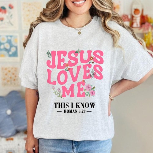 Christian Jesus Love Me This I Know Christian Floral Girls Women T-Shirt Unisex - Picture 17 of 23