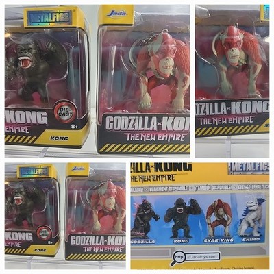 Jada Metalfigs Godzilla x KONG & SKAR KING The New Empire Keychain Key Ring Toy 