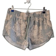 Hurley Tropical Green Floral Pull-On Shorts M Elastic Waist Beach Swim Casual