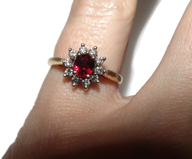 Gorgeous Natural Ruby 14k Yellow Ring Diamond Size 6 585 Fine Jewelry