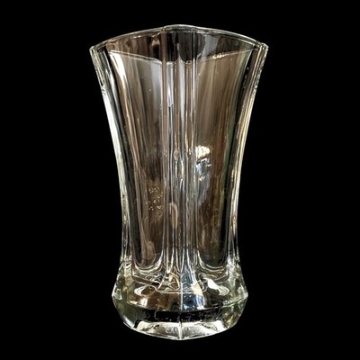 Vintage Crystal Art Deco Square Vase ARC Luminarc Academie French Glass Faceted