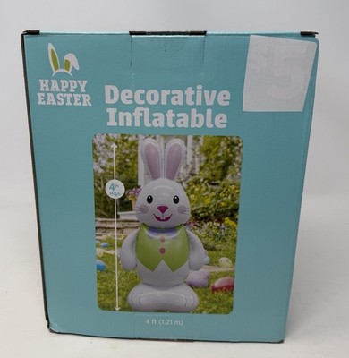 Happy Easter Inflatable 4   White Rabbit - Outdoor Decor Brand New