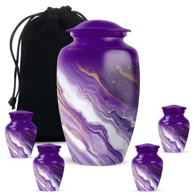 Purple Keepsake Ashes Small Female Women Memorial Decorative 10'' & 3'' Set of 5