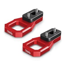 Rear Tow Hooks, Aluminum Big D-Ring Hook Fits Soft Shackles Red Tow Hooks