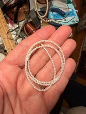 16" 2 mm Opal bead necklace with 14 k gold clasp