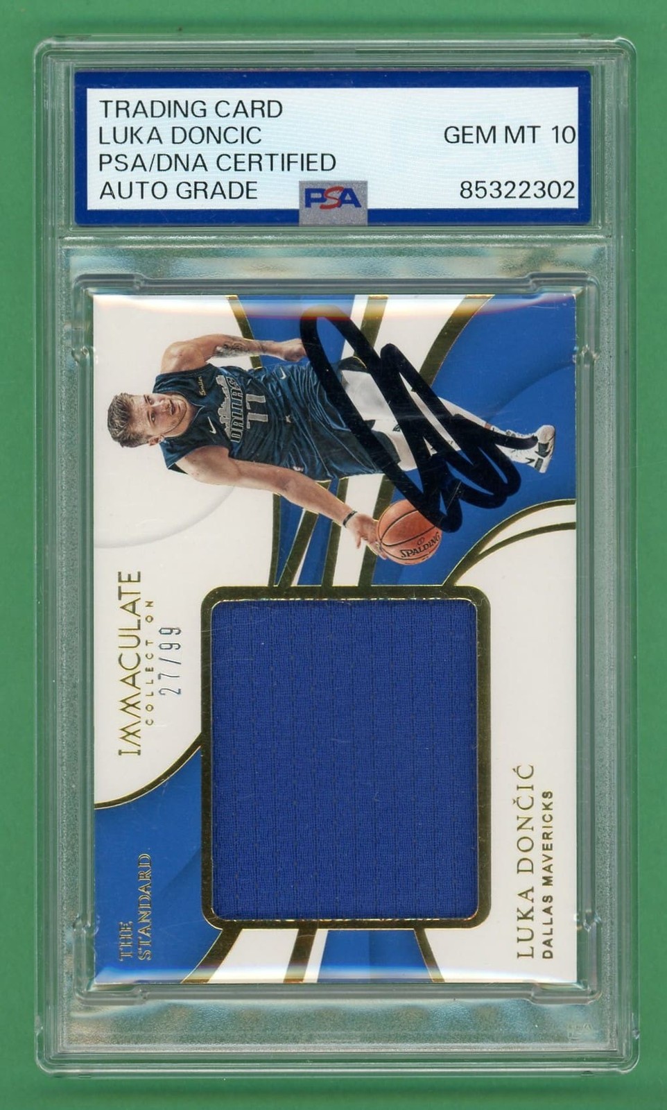 Luka Doncic 2018-19 Panini Immaculate Jersey/Auto /99 #ST-LDC PSA/DNA 10