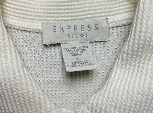 Express Tricot Size L Warp Knit Sleeveless White Women’s Vintage Top - Picture 2 of 4