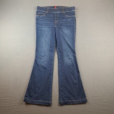 SPANX Flare Leg Pull On Denim Jeans Women's Size Large Fits 32X28 Stretch