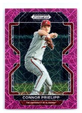 2022 Panini Prizm Draft Picks #PDP48 Connor Prielipp Neon Pink Velocity