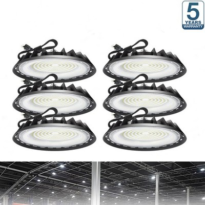 6 Pack 500W UFO Led High Bay Light Industrial Commercial Warehouse Factory Light