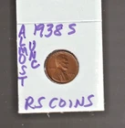 1938S   LINCOLN  CENT  ~ ALMOST UNCIRCULATED ~  RS COINS #34P FREE SHIP