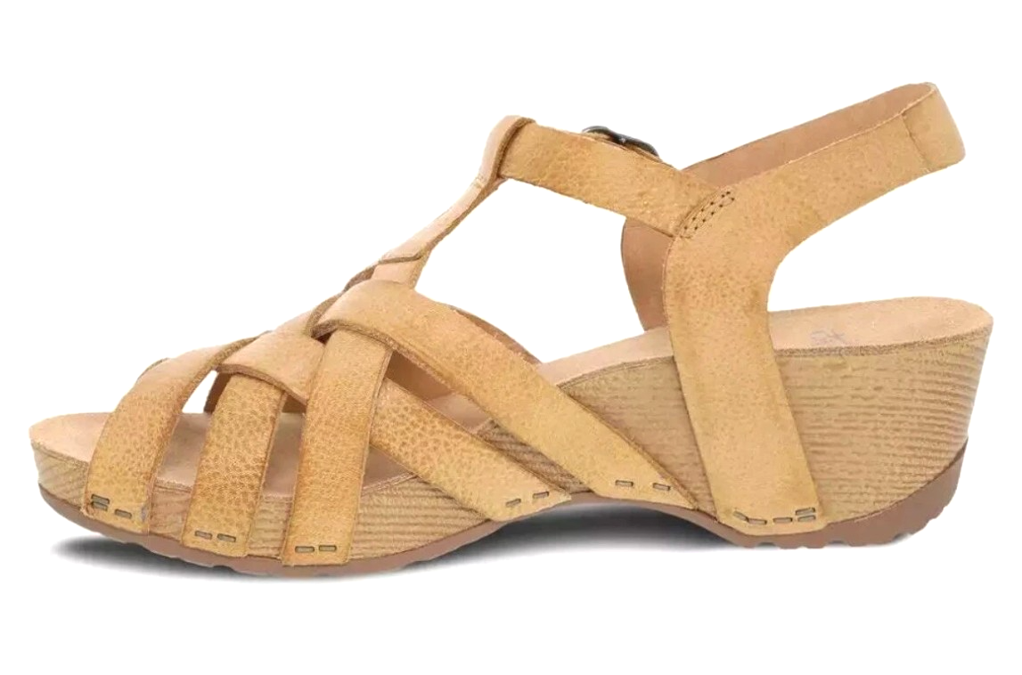 Dansko Tinley Tan Milled Burnished Leather Sandals Shoes Women Size 42 US 10