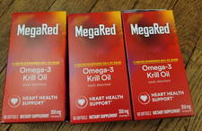 3 MegaRed Omega-3 Krill Oil Heart Health Support 60ct in each EXP 09/2027 lot