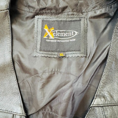 Xelement Black Leather Motorcycle Biker Harley Eagle Chain Snap Lace Up Vest XL - Picture 2 of 14