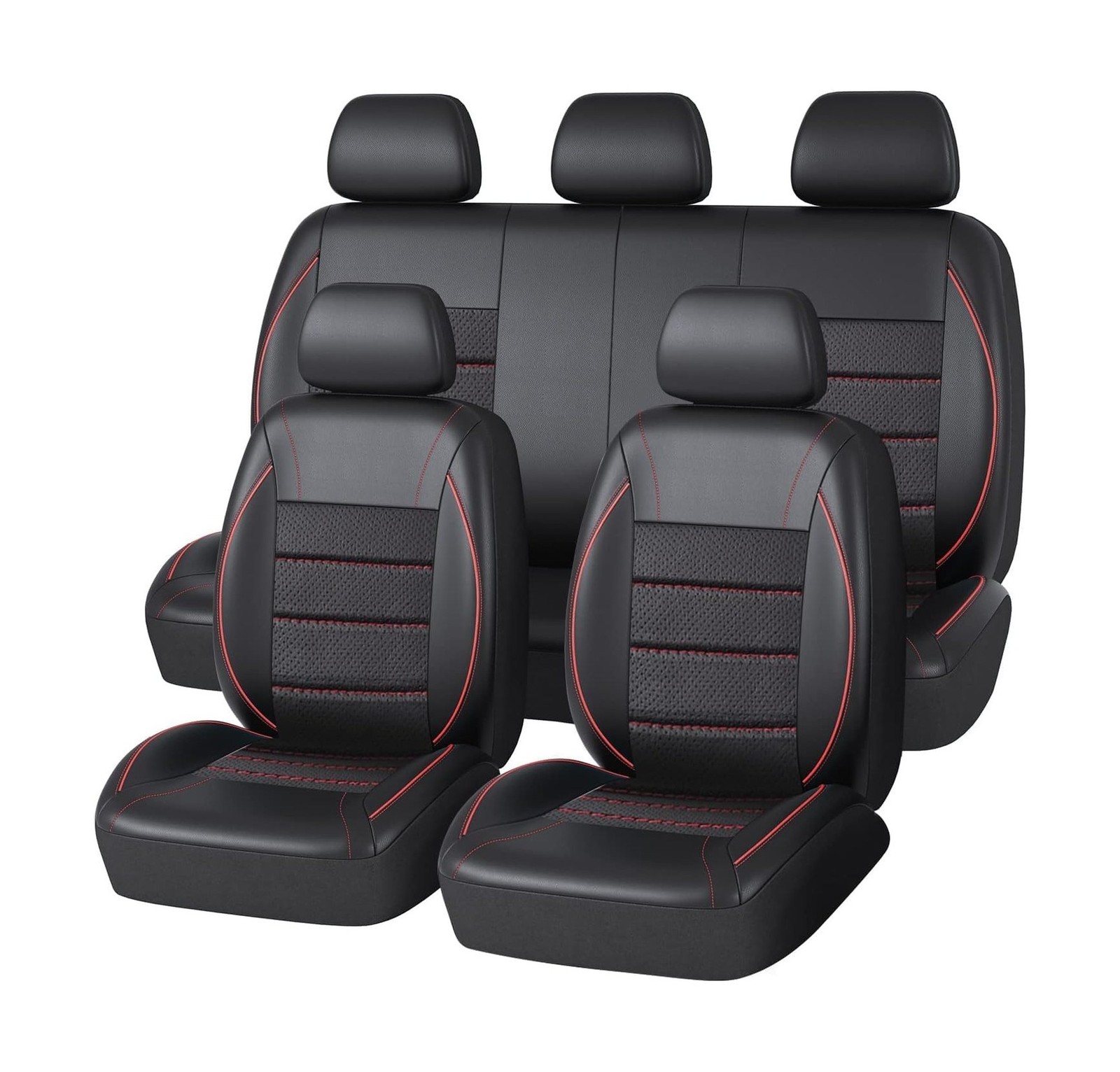 CAR PASS Universal FIT Piping Leather Car Seat Cover, for suvs,Van,Trucks,Air... thumbnail 8