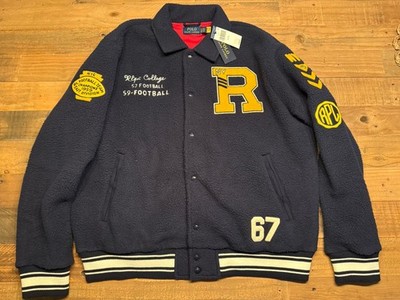 New Polo Ralph Lauren Pile Fleece Varsity Letterman Football