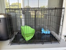 24 Inch Double Door Small Dog Crate with Divider Panel and Leak- Proof Pan