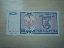 Serbien 500 Dinara 1992