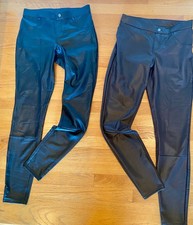 HUE Leatherette Leggings Black or Brown Small 58 - NWOT