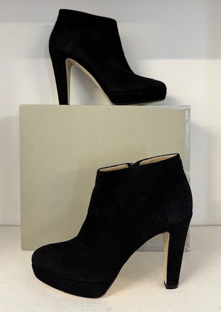 HOBBS LONDON GLORY Women's ankle platform boots size UK 7/41/black  suede/RRP£210