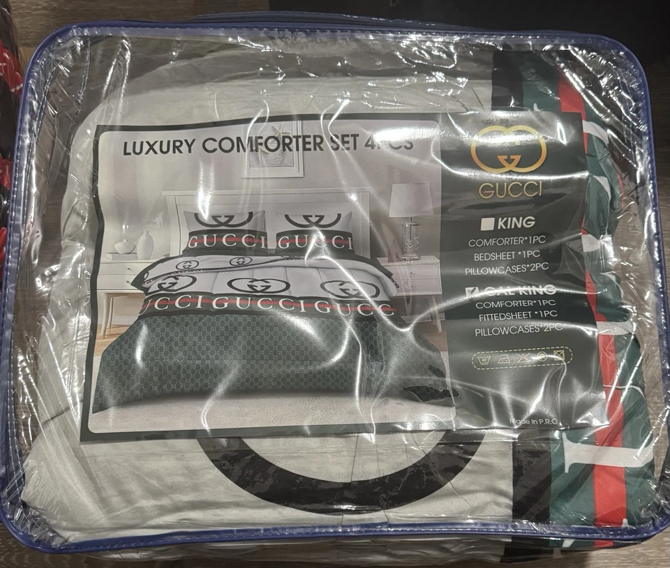 4 PIEZAS Mantas Gucci Edredón Talla King  Foto 3 de 3