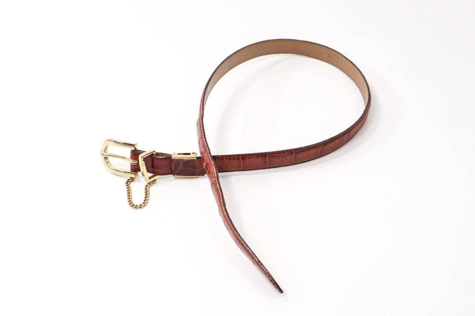 Cinturón Mujer Valentino D9261X Cuero Garavani Con Cadena Dorada Edición Limitada VHT Foto 4 de 4